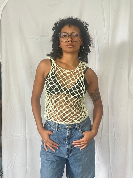 seafoam mesh muscle tee