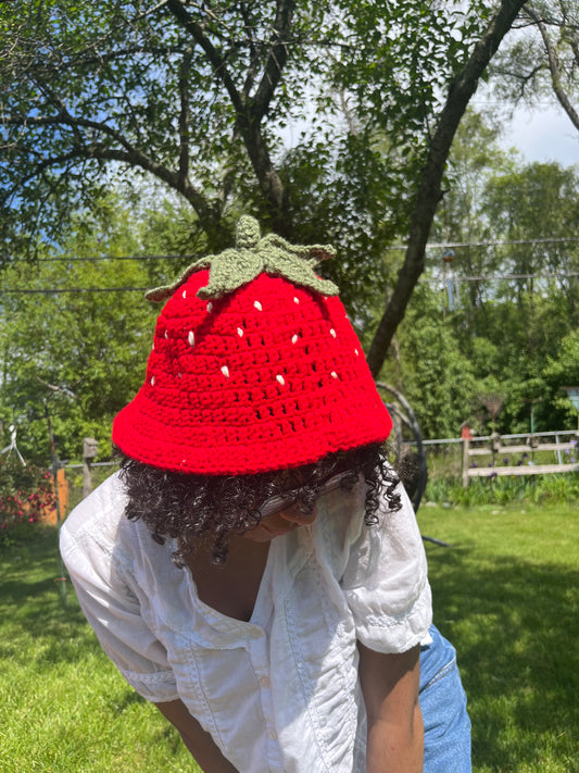 strawberry bucket hat