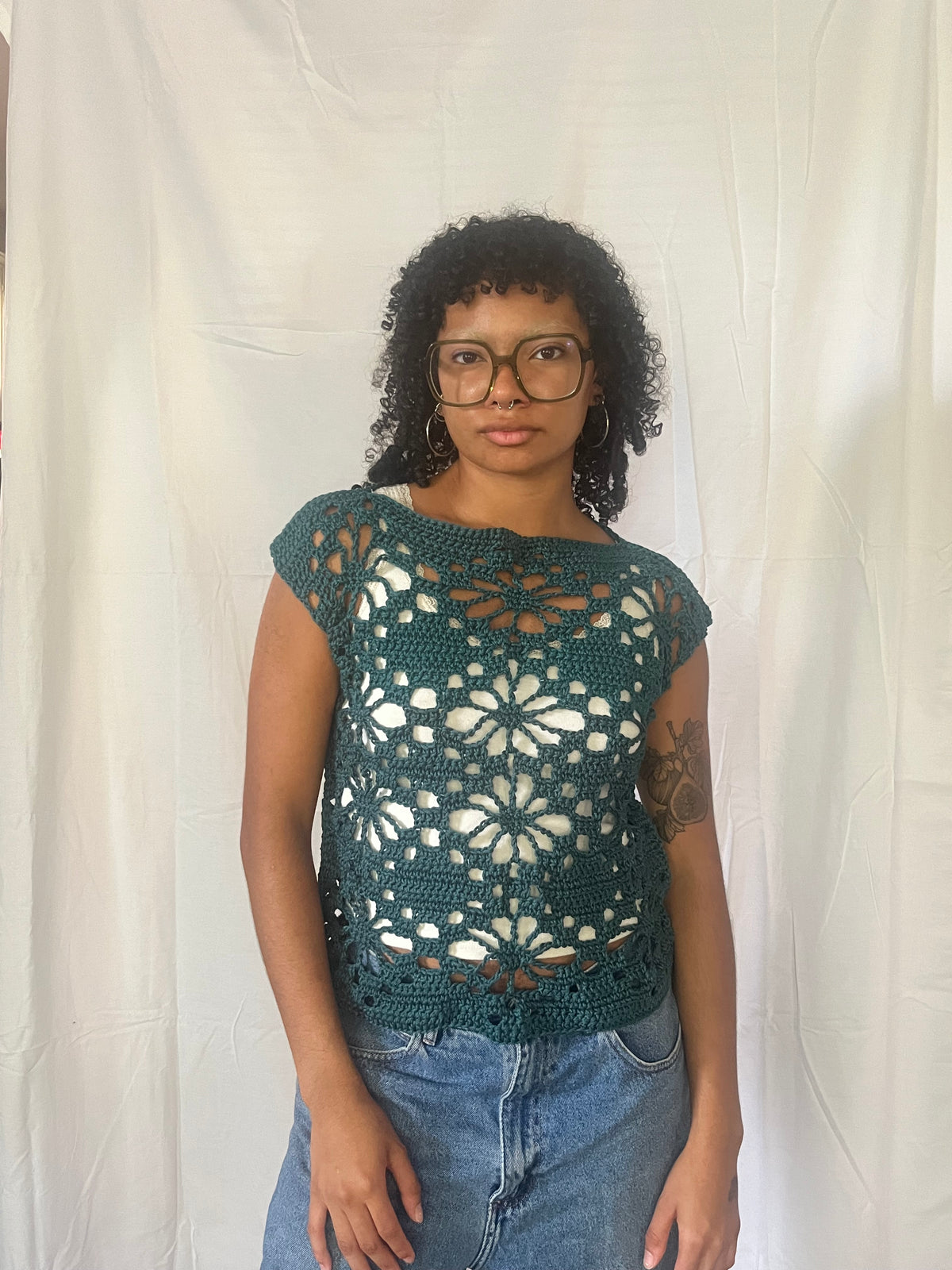 floral mesh tee