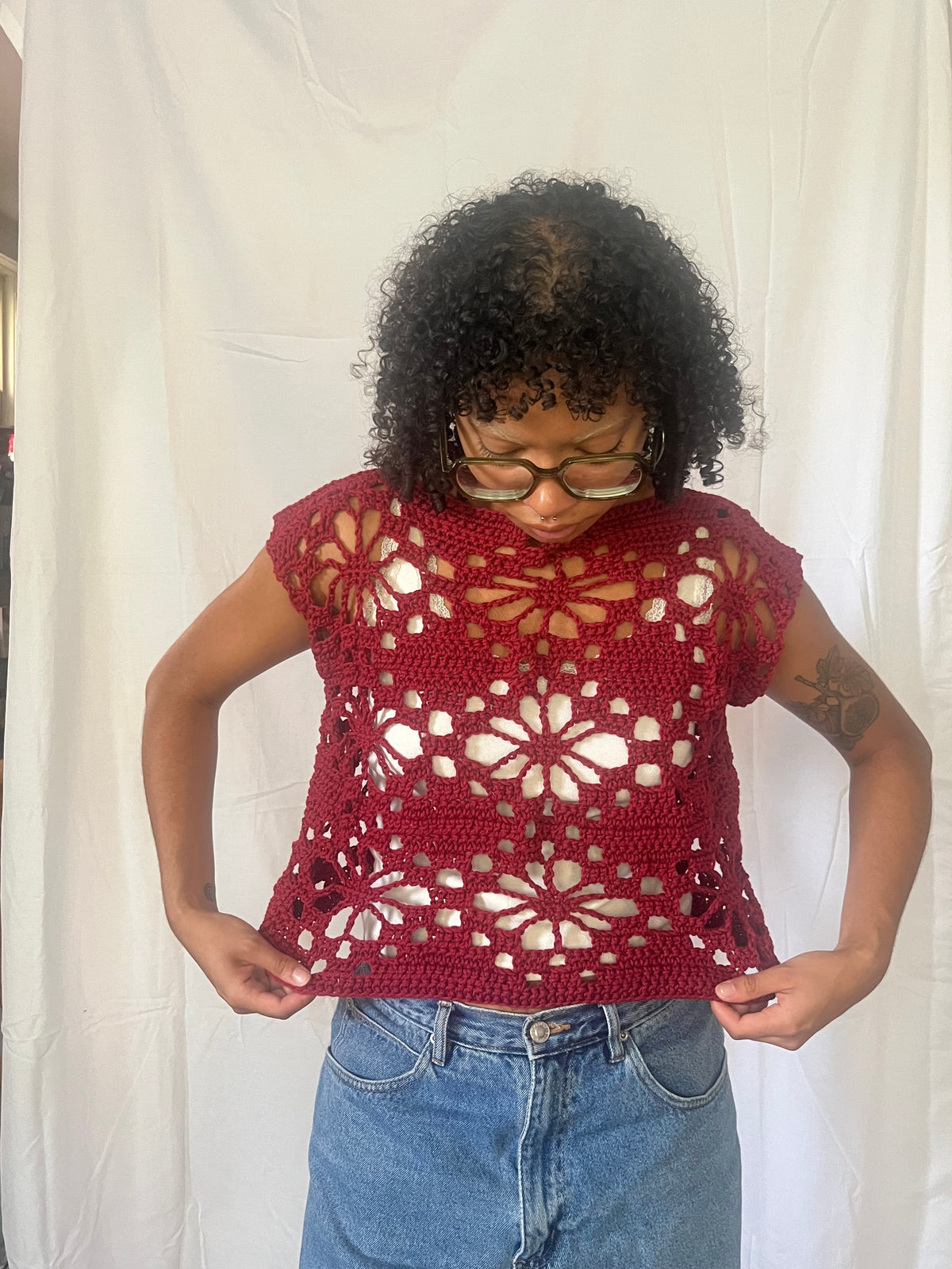 floral mesh tee