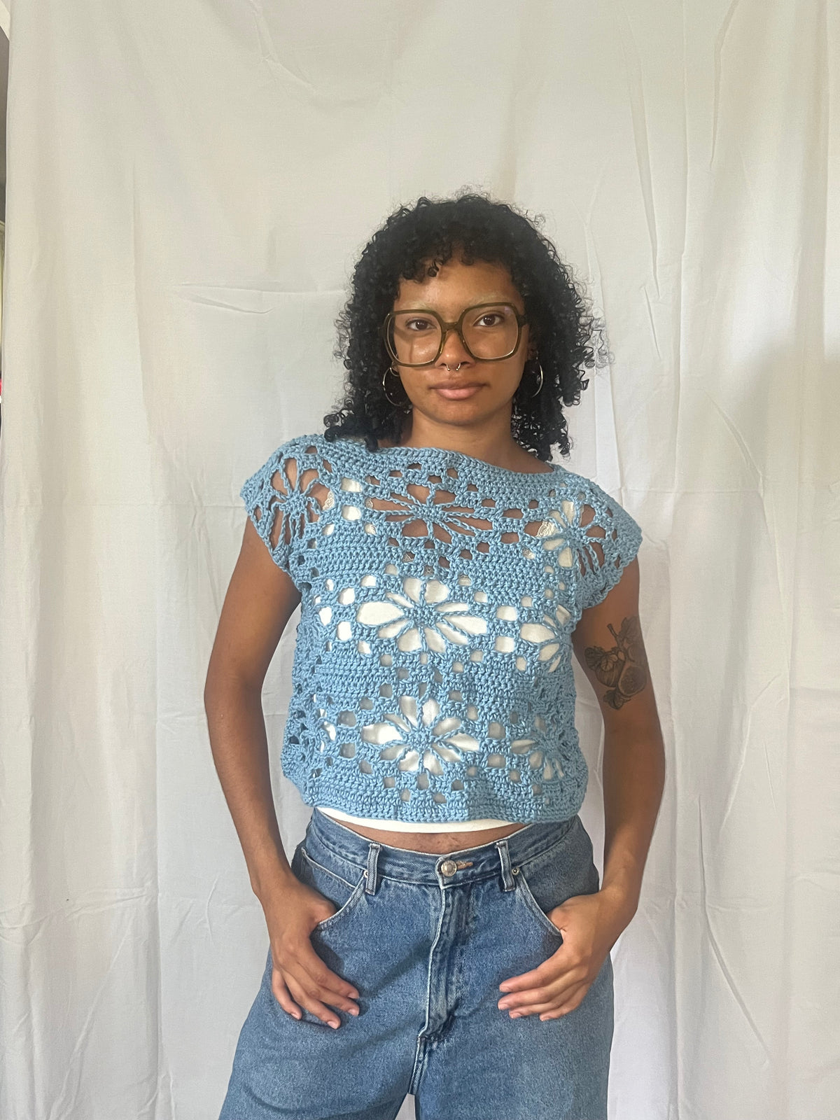 floral mesh tee