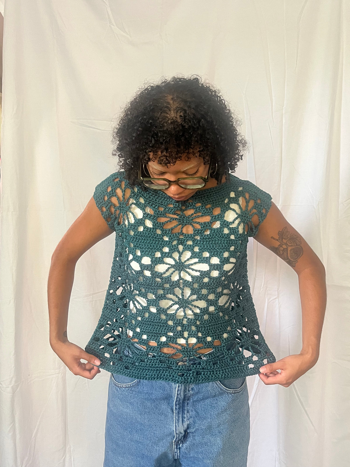 floral mesh tee