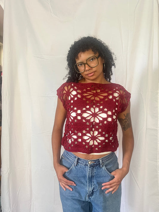 floral mesh tee