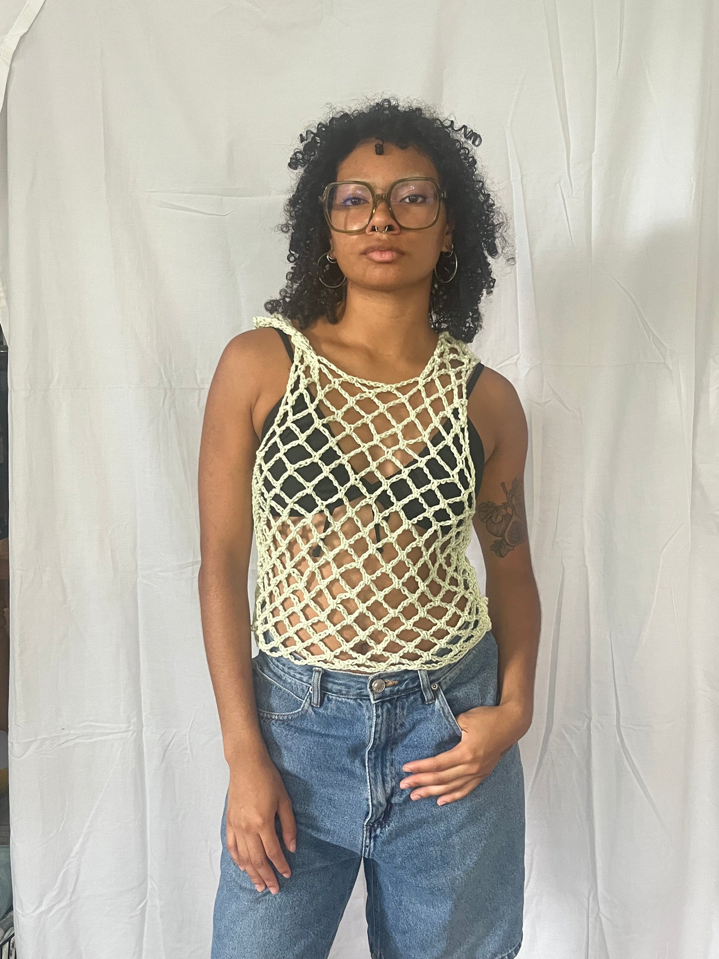 seafoam mesh muscle tee