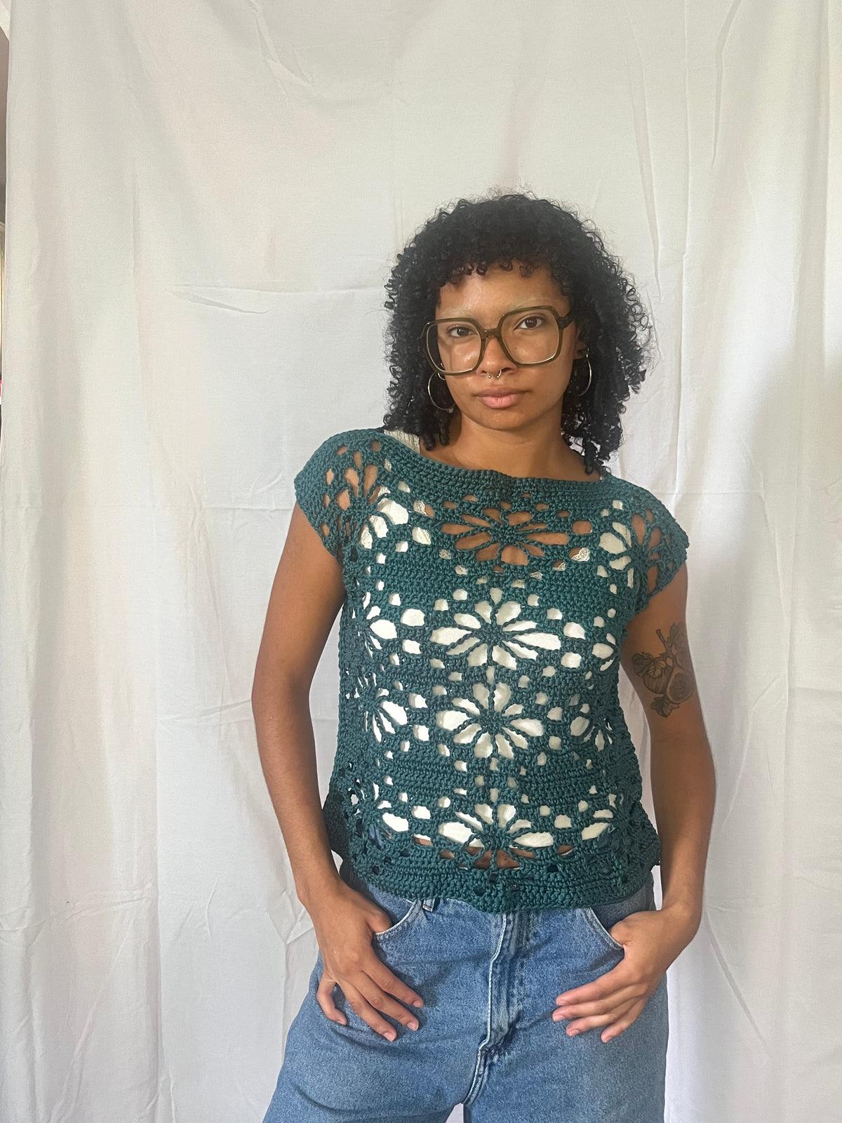 floral mesh tee