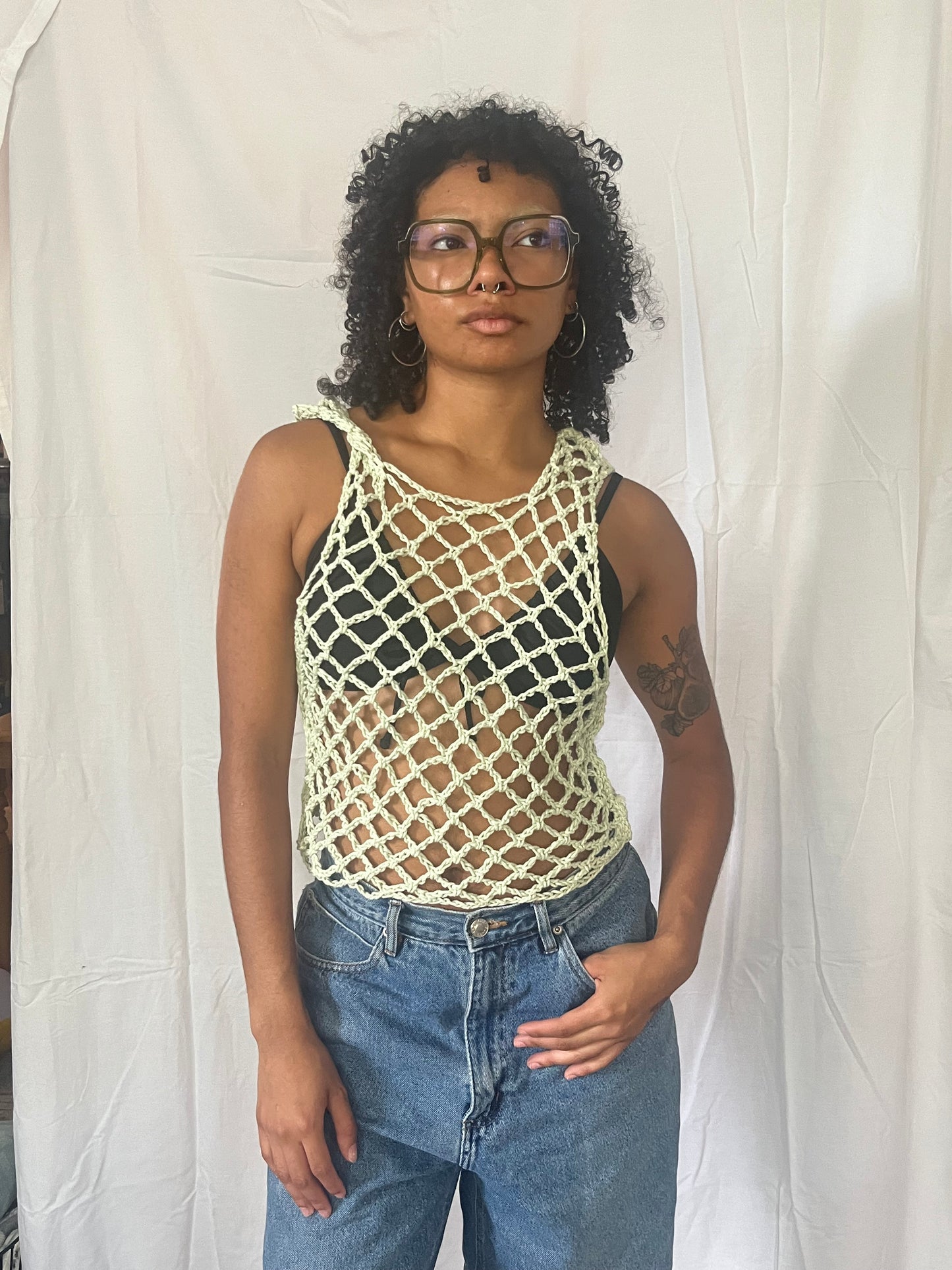 seafoam mesh muscle tee