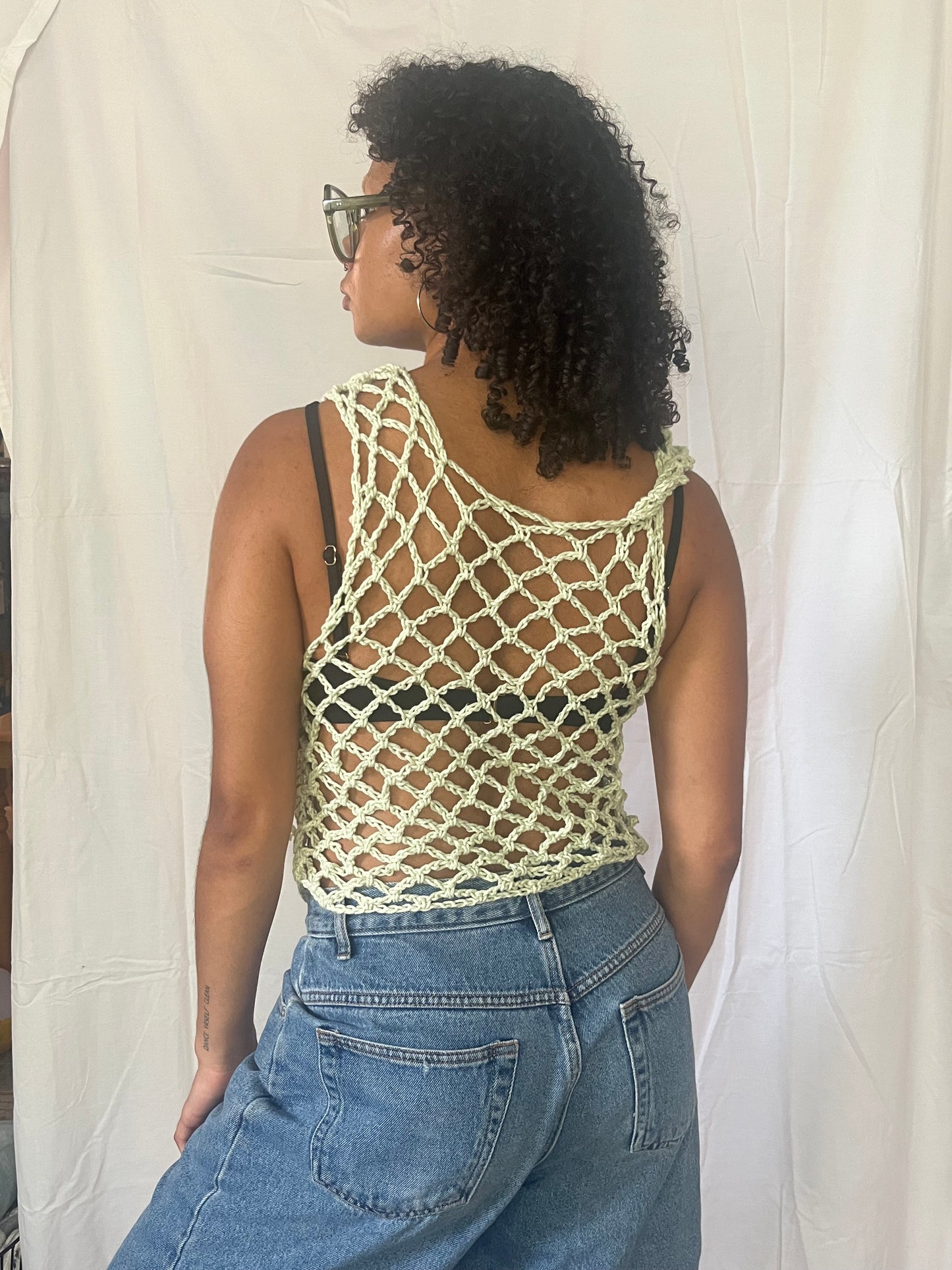 seafoam mesh muscle tee