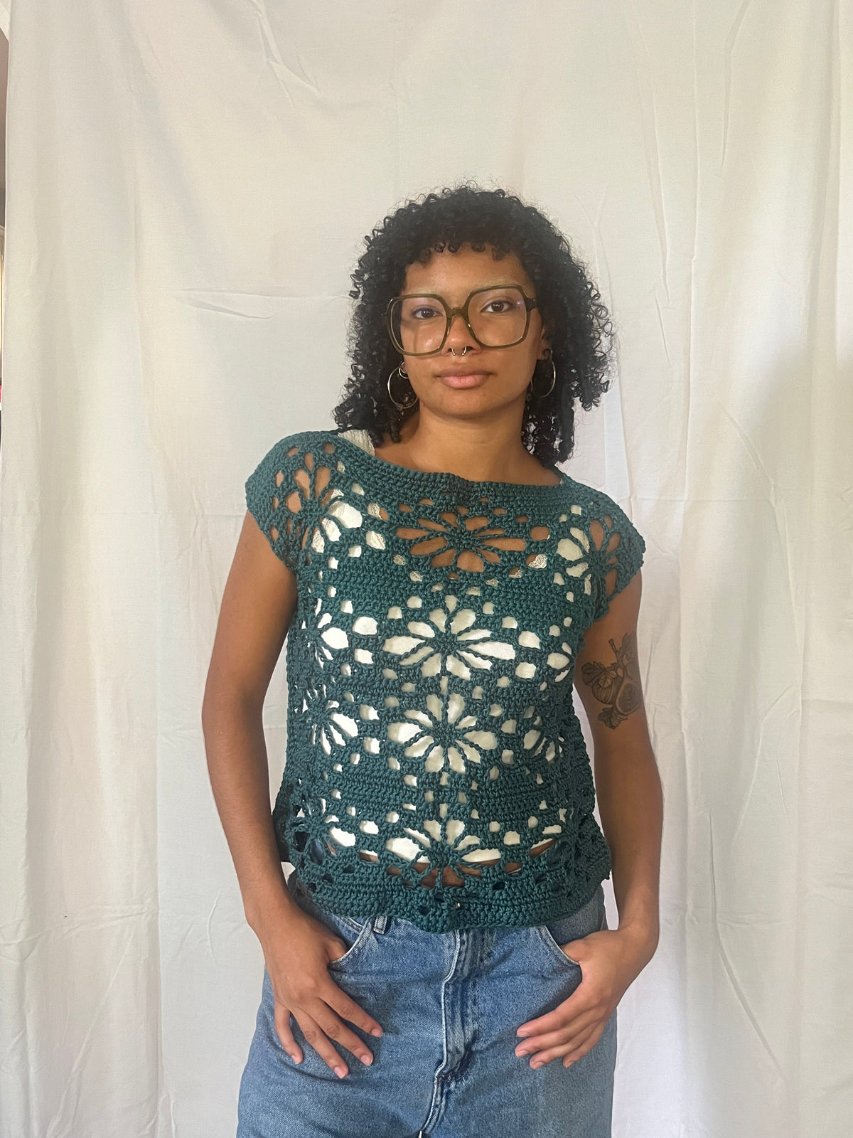 floral mesh tee