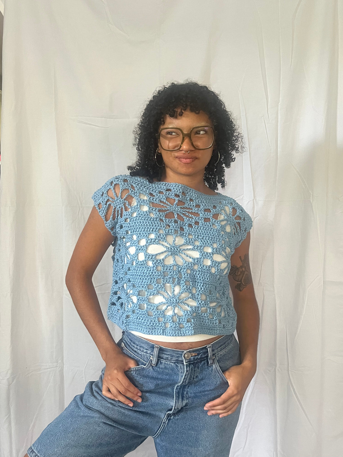 floral mesh tee