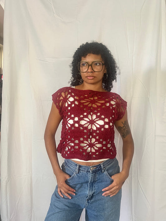 floral mesh tee