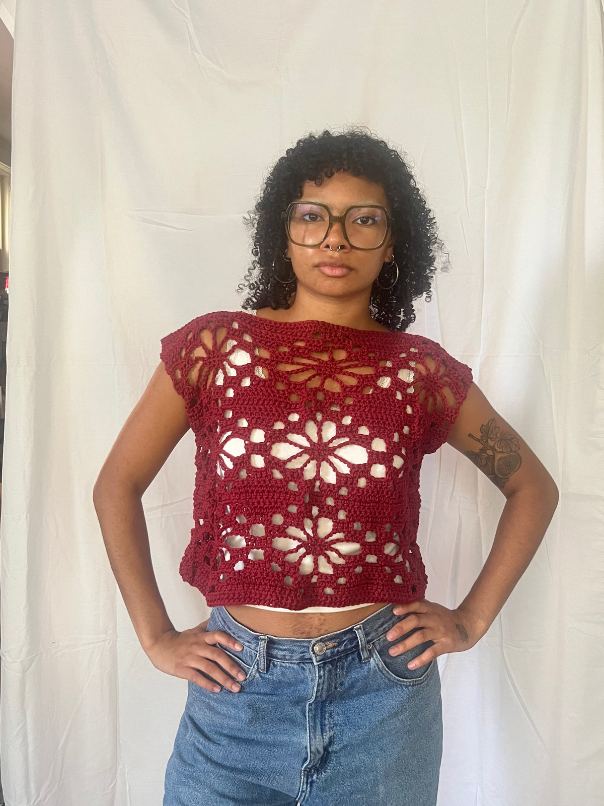 floral mesh tee