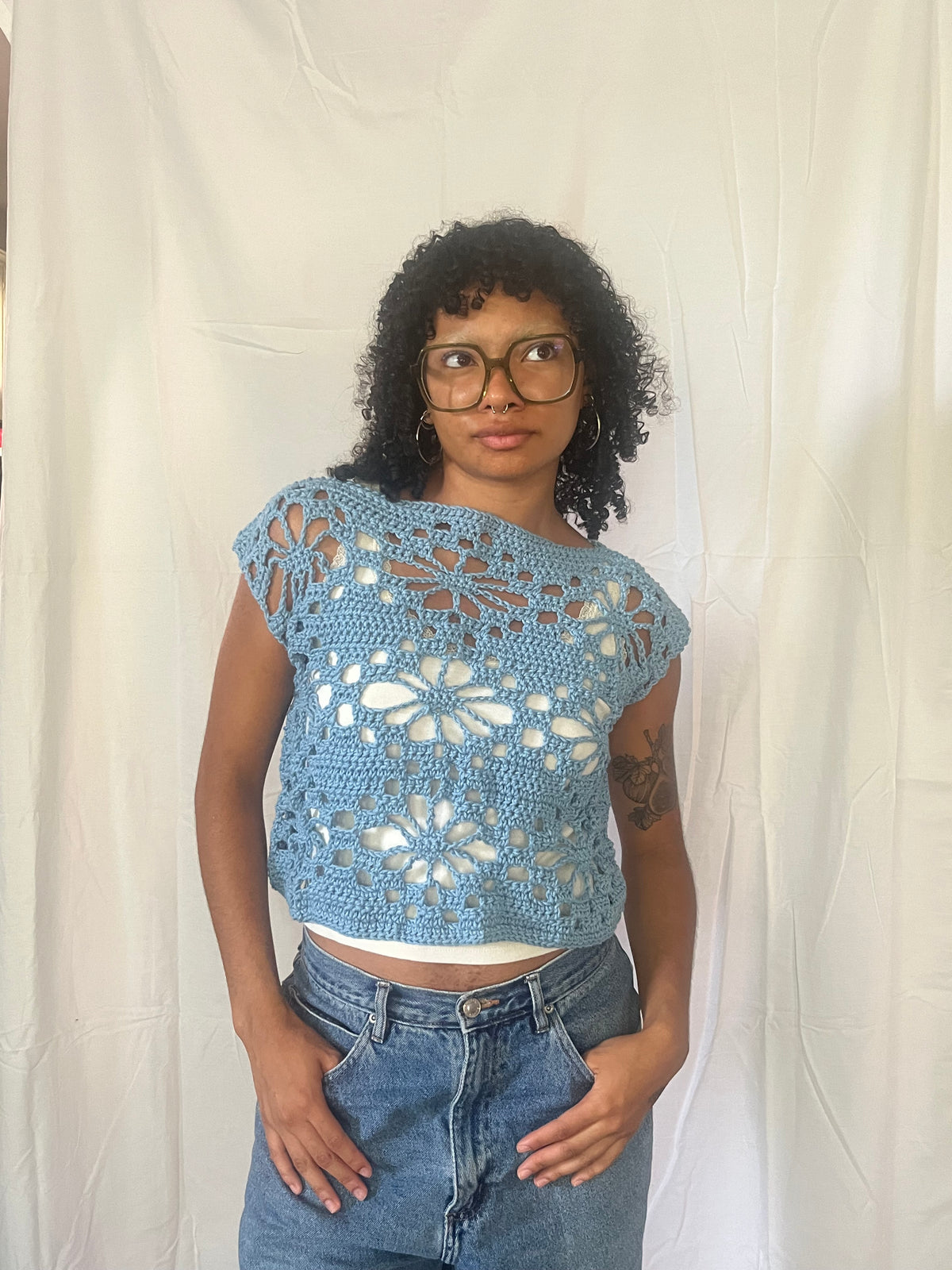 floral mesh tee