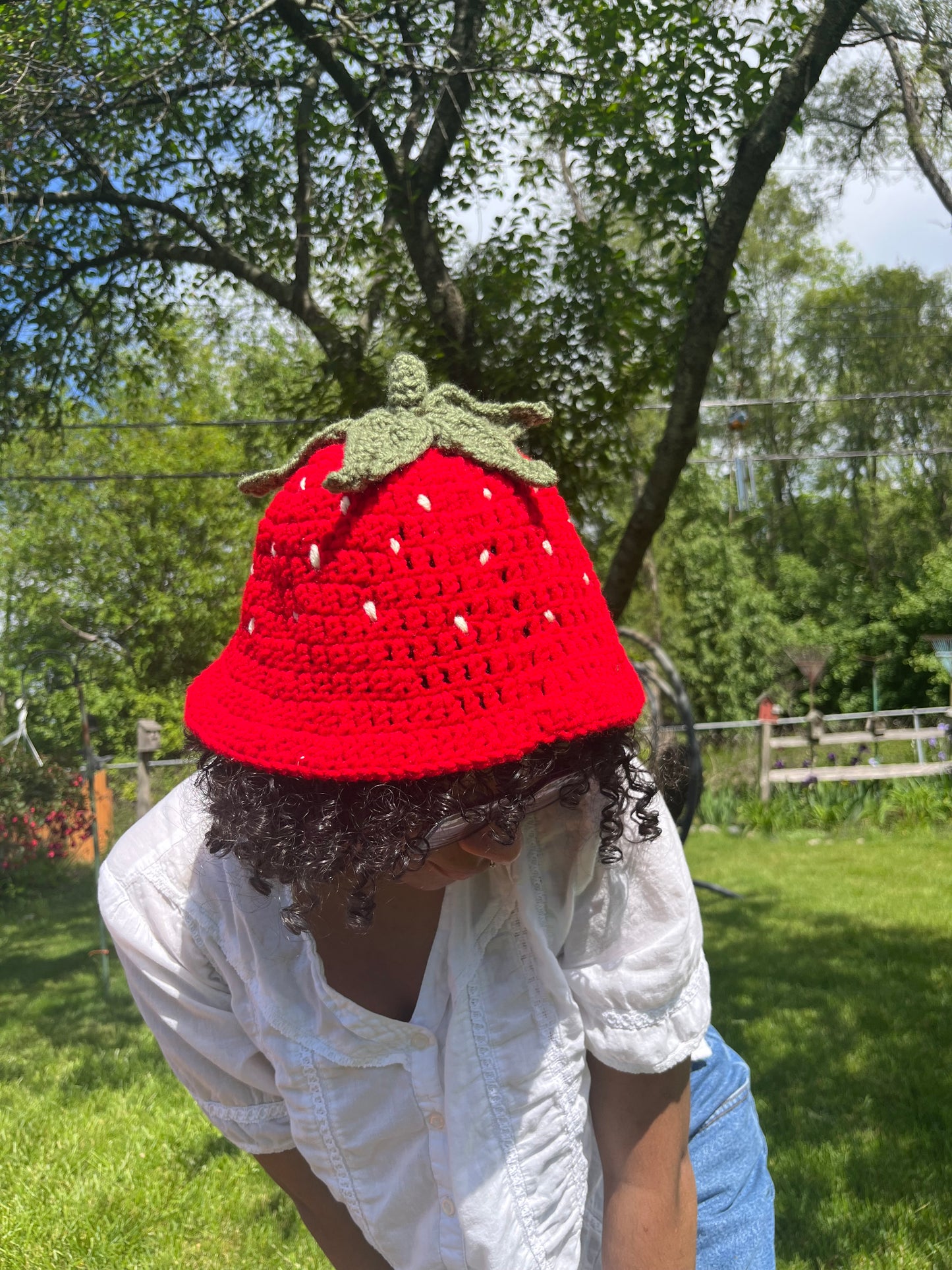 strawberry bucket hat