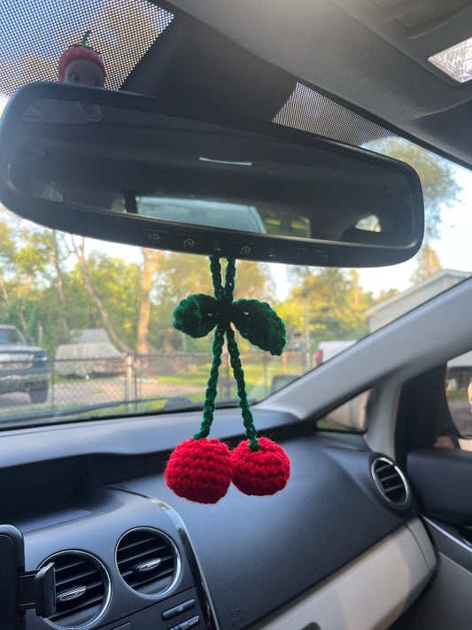 cherry car mirror charm