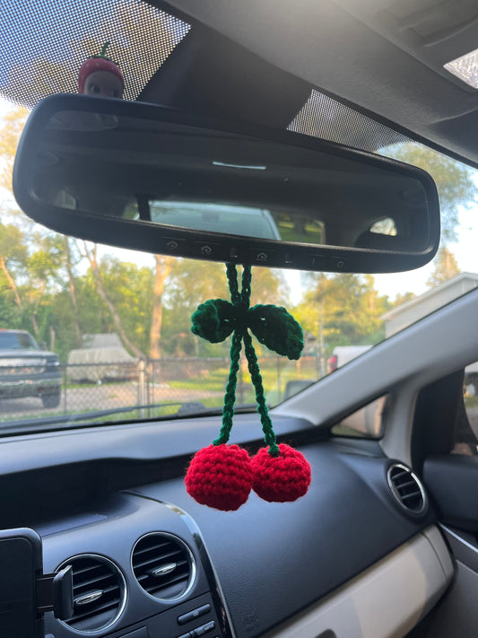 cherry car mirror charm