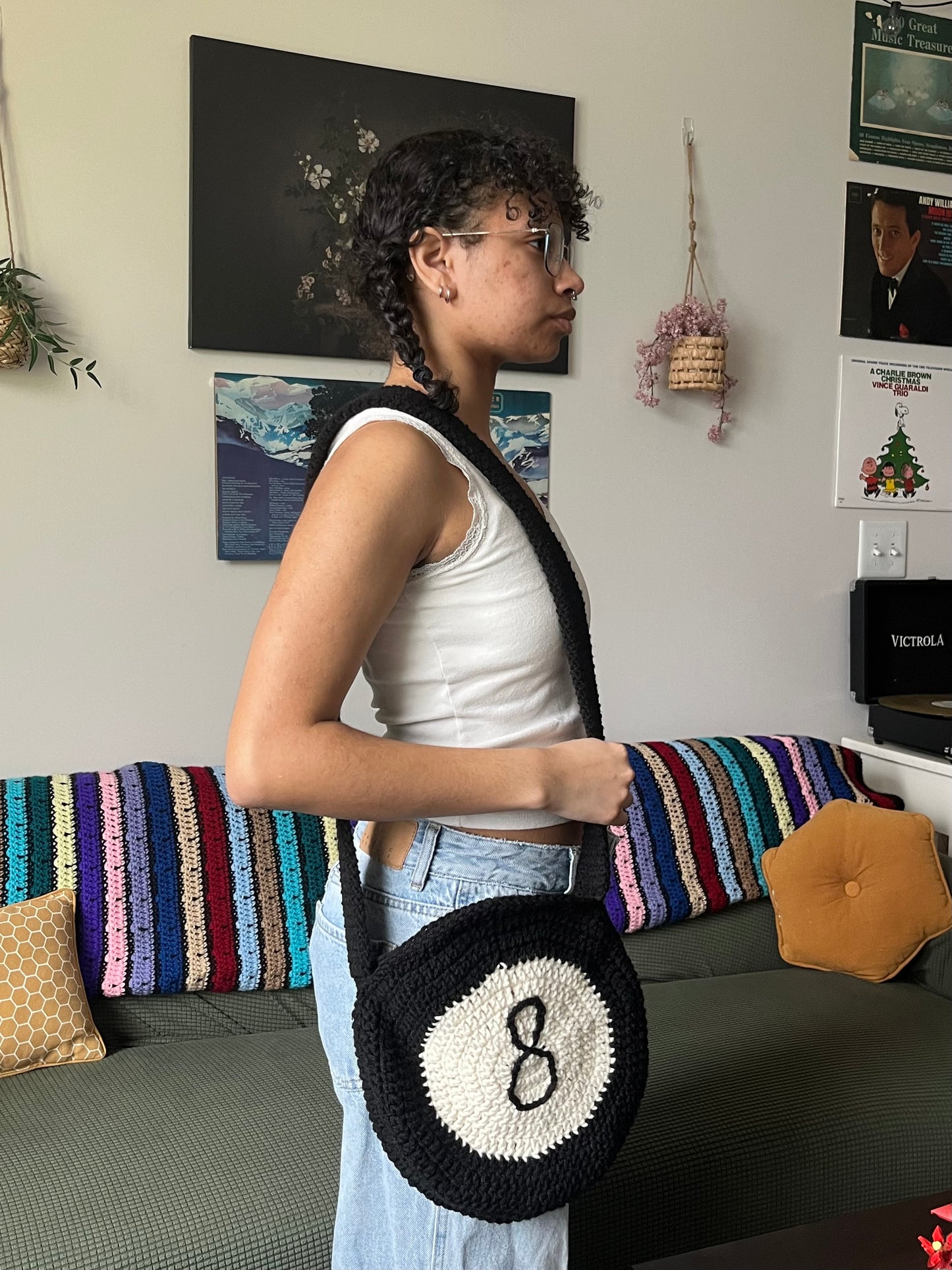 magic eight ball shoulder bag