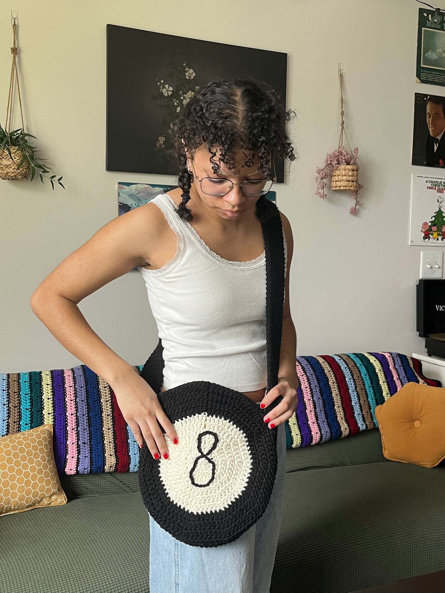 magic eight ball shoulder bag