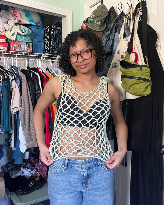 seafoam mesh muscle tee